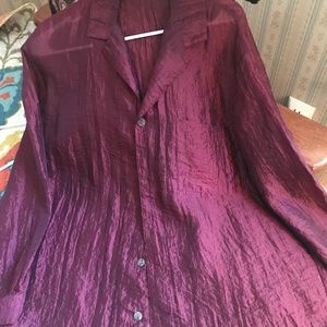 Chico's Featherweight Travel Blouse, burgundy,